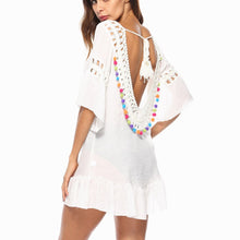 Load image into Gallery viewer, Crochet Beach Cover Up Dress With Open Back