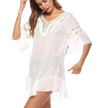 Load image into Gallery viewer, Crochet Beach Cover Up Dress With Open Back