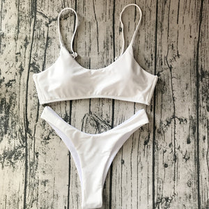 Hot White Basic Brazillian Bikini