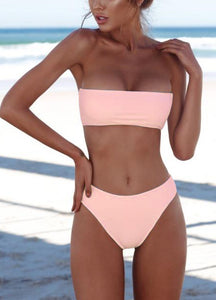 Women High Waist Bandage Bikini