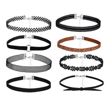 Load image into Gallery viewer, Women&#39;s Gothic Steampunk Leather Chokers 8 PCS/Set