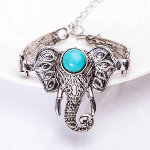 Vintage Bohemian Tibet Silver Elephant Bracelet