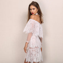 Load image into Gallery viewer, White Lace Women Summer Off The Shoulder Dress