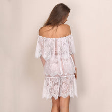 Load image into Gallery viewer, White Lace Women Summer Off The Shoulder Dress