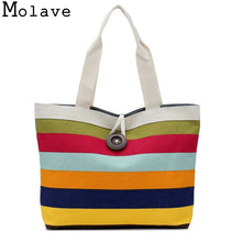 Load image into Gallery viewer, Colorful Striped Canvas Bag