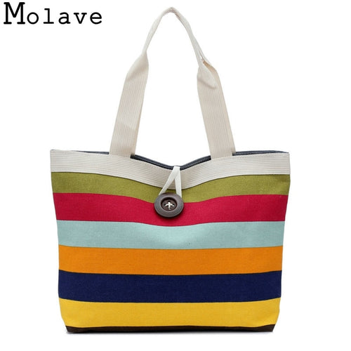 Colorful Striped Canvas Bag