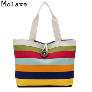 Colorful Striped Canvas Bag