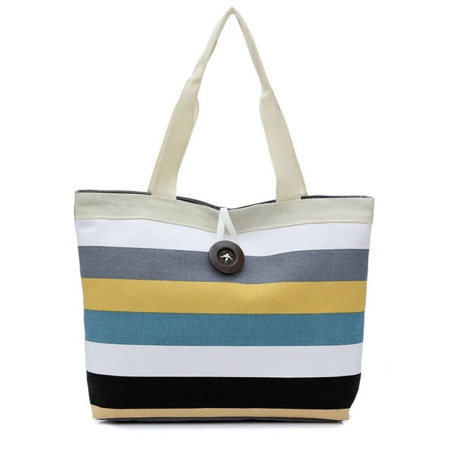 Colorful Striped Canvas Bag