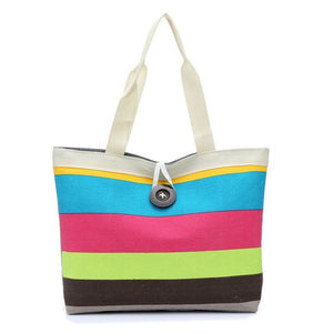 Colorful Striped Canvas Bag