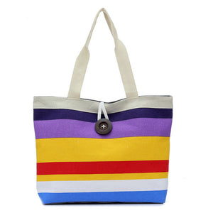 Colorful Striped Canvas Bag