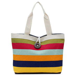 Colorful Striped Canvas Bag