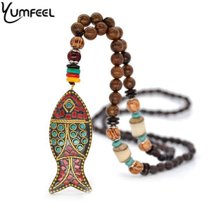 Ethnic Bohemian Vintage Tribal Fish Necklace