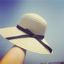 Load image into Gallery viewer, Seaside large straw sun hat