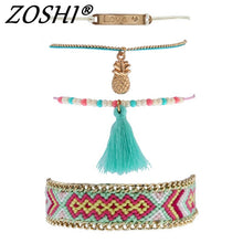 Load image into Gallery viewer, Boho 4pcs/set tassle bracelets