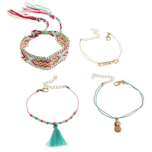 Boho 4pcs/set tassle bracelets