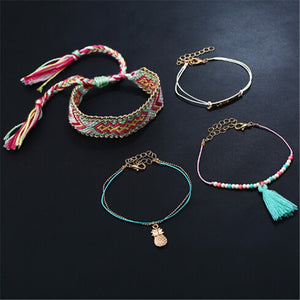 Boho 4pcs/set tassle bracelets