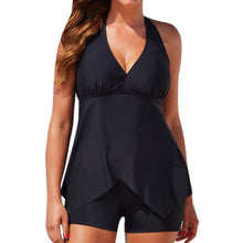 Load image into Gallery viewer, Women&#39;s Plus Sizes Tankini Sets With Boy Shorts in Black