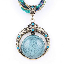 Load image into Gallery viewer, Female vintage choker natural stone pendants&amp;necklaces big boho necklaces ethnic bohemian jewelry statement bijoux femme mujer