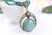 Load image into Gallery viewer, Female vintage choker natural stone pendants&amp;necklaces big boho necklaces ethnic bohemian jewelry statement bijoux femme mujer