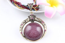 Load image into Gallery viewer, Female vintage choker natural stone pendants&amp;necklaces big boho necklaces ethnic bohemian jewelry statement bijoux femme mujer