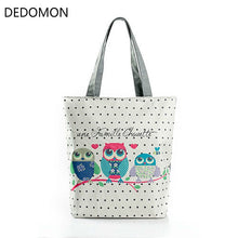 Load image into Gallery viewer, Floral And Owl Printed Women&#39;s Casual Tote Female Daily Use Female Shopping Bag Ladies Single Shoulder Handbag Simple Beach Bag