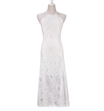 Load image into Gallery viewer, White Lace Halter Summer Maxi Dress