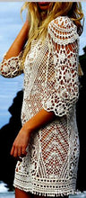 Load image into Gallery viewer, Women&#39;s Beach White Crochet Lace Dress