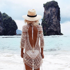 Lace Crocheted Women Summer Beach Dress