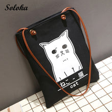 Load image into Gallery viewer, Woman bags Girl Leisure Canvas Cartoon Printed Bags Cartoon Cat Beach Bags Large Capacity Tote Women Casual Shopping Bags Bolsa