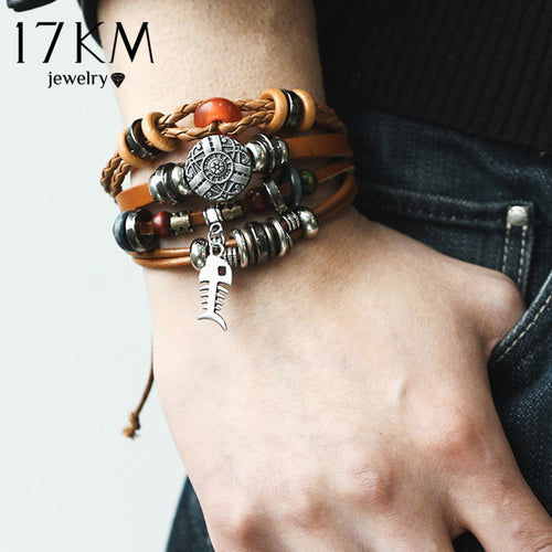 Unisex Vintage Multi-Layer Leather Bracelets