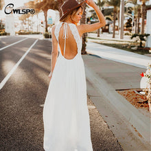 Load image into Gallery viewer, Backless Women&#39;s Halter White Lace Dresses