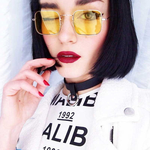 Trendy Retro Square Metal Framed Sunglasses