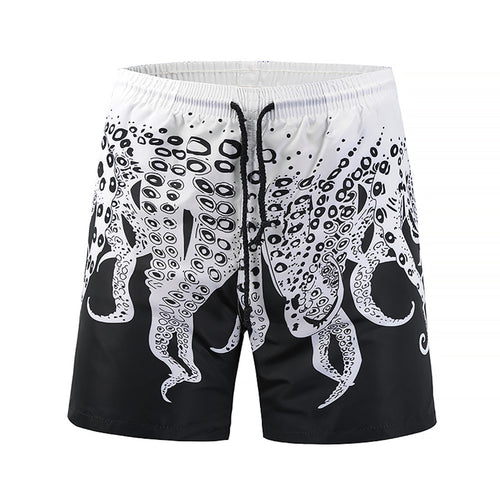 Mens Beach Shorts 3D Octopus Printing Summer Shorts Swimming Briefs Beachwear