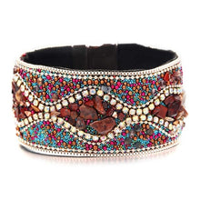 Load image into Gallery viewer, Women Leather Natural Stones Boho Bracelet