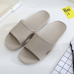 Men Stripe Flat Bath Slippers Summer Sandals Indoor & Outdoor Slippers