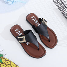 Load image into Gallery viewer, Women Buckle Leather Look Sandals