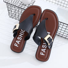 Load image into Gallery viewer, Women Buckle Leather Look Sandals