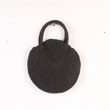 Load image into Gallery viewer, New Round woven Straw Beach Bag Vintage Handmade Woven Shoulder Bag circle Rattan bags Bohemian Summer Vacation Casual Bags