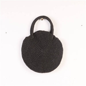 New Round woven Straw Beach Bag Vintage Handmade Woven Shoulder Bag circle Rattan bags Bohemian Summer Vacation Casual Bags