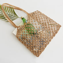 Load image into Gallery viewer, Hand-woven Cotton Straw Bag