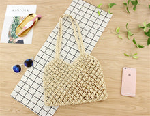 Load image into Gallery viewer, Hand-woven Cotton Straw Bag