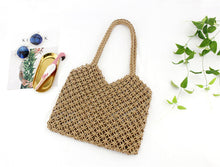 Load image into Gallery viewer, Hand-woven Cotton Straw Bag