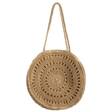 Load image into Gallery viewer, New hot sale flower paper rope woven shoulder bag ladies beach vacation straw bag