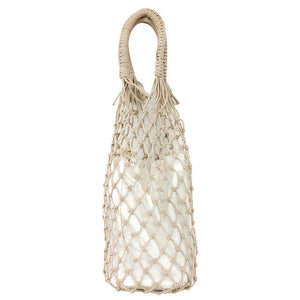 Linen Straw Net Beach Bag