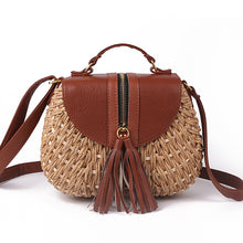 Load image into Gallery viewer, 2018 Famous Designer Ladies Woven Knitting Messenger Crossbody Bags New Summer Bohemian Women Tassel Straw Beach Shoulder Bag