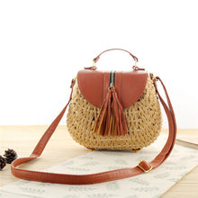 Load image into Gallery viewer, 2018 Famous Designer Ladies Woven Knitting Messenger Crossbody Bags New Summer Bohemian Women Tassel Straw Beach Shoulder Bag