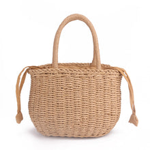 Load image into Gallery viewer, Hand-woven Summer Pure Straw Bag Beach Handmade Woven Handbags Causal Shoulder Bags for Women Boho Shopping Tote