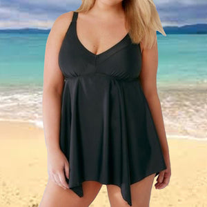 Plus Size Tankini Baby Doll Swimsuit Set