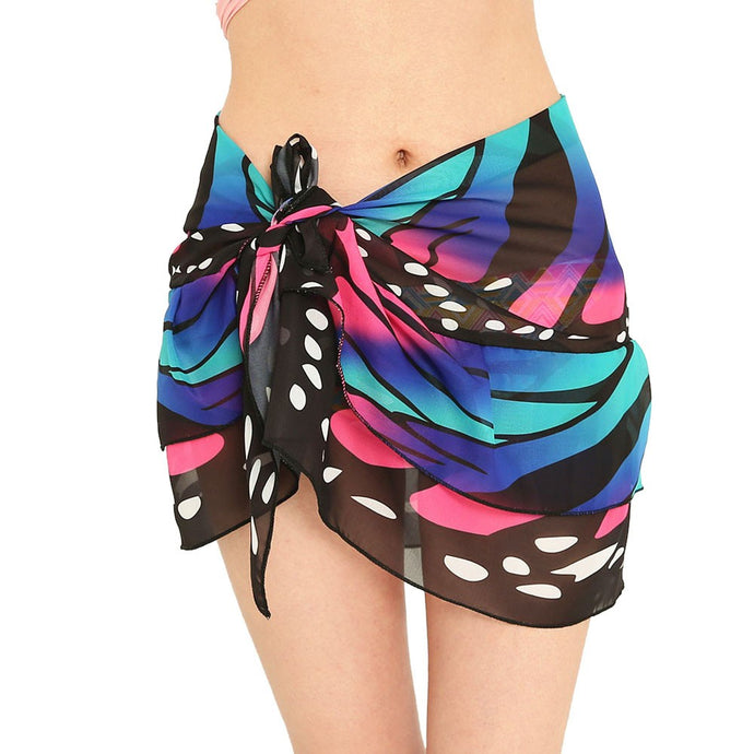 Women Chiffon Coverup Skirt Multiple Butterfly Patterns & Colors