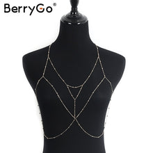 Load image into Gallery viewer, BerryGo Boho multilayer chain women Sexy beach party gold chain Trendy chic hollow out 2018 hot streetwear